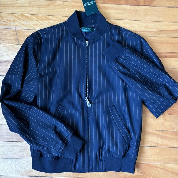 RALPH LAUREN wool bomber jacket XXS pinstripe - Picture 2 of 2